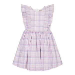 Hope & Henry Girls' Linen Flutter Sleeve Pinafore Dress, Monet Plaid, 12 :  Target