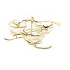 Classic Touch Gold Leaf 3 bowl Relish Dish with Glass Inserts - 2 of 3