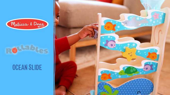Melissa &#38; Doug Rollables Wooden Ocean Slide Infant and Toddler Toy (5pc), 2 of 13, play video