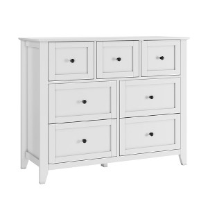Wood Dresser for Bedroom, Chest of Drawers with 7 Drawer & Metal Handle - 1 of 4