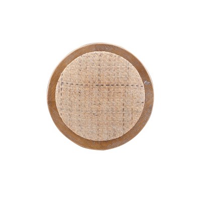 Rae Rustic Beige Elm Wood Backless Bar Stool