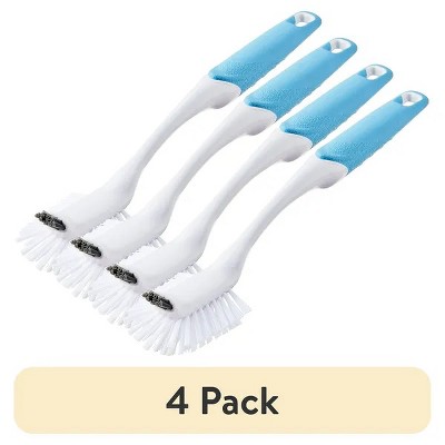 Racxily Great Value All Purpose Kitchen Brush, Dish Brush for Non-Stick & Coated Cookware, Dishwasher Cleaning, White