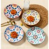 Lorren Home Trends Decorative Bone Pasta Bowls with Floral Pattern, Set of 4, Multi-Color - 3 of 4