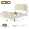 Bed Frame with 50.2" Headboard,Upholstered Platform Bed Frame with Vertical Channel Tufted - 3 of 4