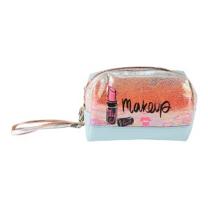 Unique Bargains Women Portable Lipstick Makeup Bag Blue 1 Pc - 1 of 3