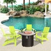 WestinTrends Ashore Modern Folding Poly Adirondack Chair With Square Fire Pit Table Set - 2 of 4