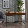 Ebany Industrial Acacia Wood Storage Desk Dark Oak - Christopher Knight Home: Home Office, Metal Frame - 2 of 4