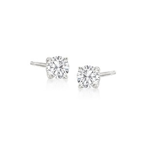 Ross-Simons 0.10 ct. t.w. Diamond Stud Earrings in 14kt White Gold - 1 of 4