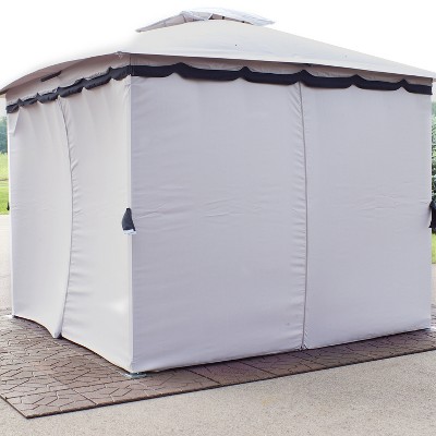 Gray Polyester 4-Piece Gazebo Sidewall Set for 10' x 13' Patio Gazebo