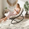 Oversized Rocking Papasan Chair, Outdoor Papasan Rocking Chair with Cushions, Indoor Egg Rockings Lounge Chairs for Bedroom, Living Room, Garden - 2 of 4