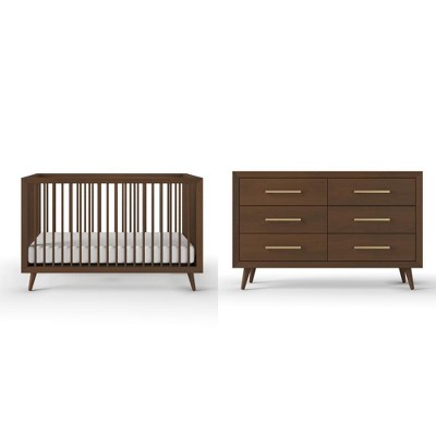 Child Craft Cranbrook Crib and Dresser Nursery Set, 2-Piece, Includes 4-in-1 Convertible Crib and 6-Drawer Double Dresser
