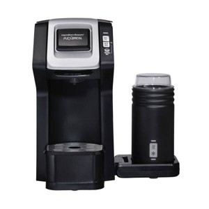 Hamilton Beach FlexBrew SS w/Frother 49949: Single Serve Coffee Maker, K-Cup & Ground Coffee, Milk Frother, 1500W, Black - 1 of 4