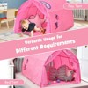 Infans Kids Dream Bed Tent, Portable Baby Playhouse Privacy Space Twin w/Double Net Curtain, Inner Pocket & Carrying Bag, Children Play Tent, Pink - 4 of 4