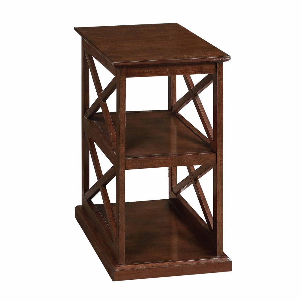 Breighton Home Coventry Chairside End Table with Shelves Espresso: Transitional Style, MDF Construction, Storage Display