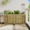 vidaXL Garden Planter Flower Box - Impregnated Pine Wood, Rectangular, for Patio, Outdoor, Balcony, Dimensions: 59.1"x19.7"x27.6", Brown - 3 of 4