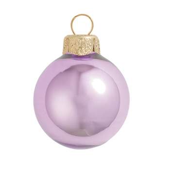 Northlight Pearl Finish Glass Christmas Ball Ornaments - 2.75" (70mm) - Purple - 12ct