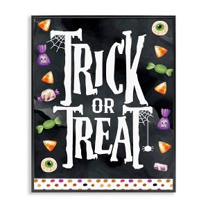 Stupell Industries Trick Or Treat Halloween Candy Framed Giclee Art - 1 of 4