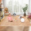 Costway 12 Tiles Wood Grain EVA Foam Floor Mats Interlocking w/Borders 24" Natural - 4 of 4