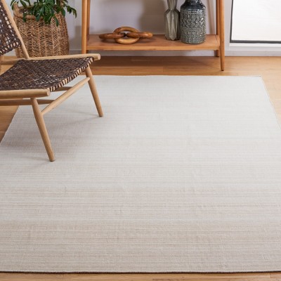 Beige 3' x 5' Handmade Flatweave Wool Rug