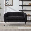 50.2in Wide Upholstered Chenille Mini Loveseat Accent Couch, Modern Glam Small Settee with Metal Legs, Channel Tufted 2-Seater Sofa for Living Rooms - 2 of 4