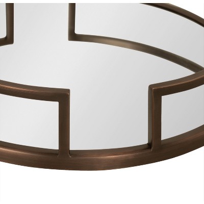 Bronze Round Mirrored Glass Decorative Tray, 16 Inch