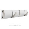 Wall Hook Rail-Mounted Hanging Rack with 5 Retractable Hooks-Storage Organization Decor for Coats, Towels, Bags and More by Hastings Home (White) - 2 of 4