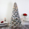 Nearly Natural 8-ft Flocked Vermont Mixed Pine Artificial Christmas Tree with 600 LED Lights - 4 of 4