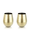 Viski Gold Wine Glasses, Stemless Wine Glass Set, Stainless Steel with Gold Finish, 18 Ounces, Set of 2, Gold, Gold - 4 of 4