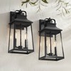 John Timberland Jubliee 17 1/4" High Modern Outdoor Wall Light Fixture Mount Porch House Exterior Set of 2 2-Light Black Metal Clear Glass Shade - 2 of 4