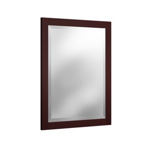Alaterre Furniture Rectangular Bathroom Wall Mirror – 24x30 Inch Beveled Vanity Mirror with Espresso Wood Frame – Modern Wall Mounted Mirror for - 1 of 3