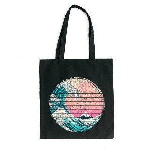 City Creek Prints Waves Vintage Canvas Tote Bag - 1 of 2