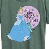 Women's Disney Princess Late For My Ball Short Sleeve Graphic T-Shirt - Heather Juniper - 2 X-Large - 2 of 4
