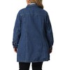 Agnes Orinda Women's Plus Size Buttons Long Sleeve Jean Jackets - image 4 of 4