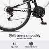 WEIZE Mountain Bike, 26"/27.5" Outdoor Cycling MTB 18 Speed, High Carbon Steel Frame with Dual Full Suspension, Black & White Bikes for Men Women - 3 of 4