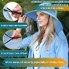 Unisex Solid Wide Brim Bucket Hat with Neck Flap and Chin Cord - Outdoor Packable Boonie Sun Hat for Mens Womens - Tirrinia - 3 of 4