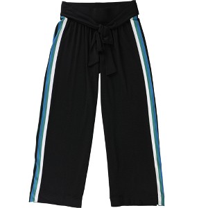 I.N.C International Concepts Womens Varsity Stripe Casual Cropped Pants, Black, X-Large - 1 of 2