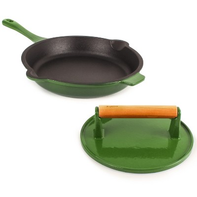 Lot45 4.5qt Dutch Oven Camping Cooking Set - Cast Iron Griddle