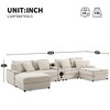 144" Corduroy Upholstered U-Shaped Sectional Sofa with Bluetooth Speakers, Wireless Charging, Storage Ottoman, Cup Holders & Console - 3 of 4