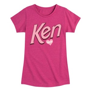 Girls' - Barbie - Ken Hearts Barbie Fitted Short Sleeve Graphic T-Shirt - 1 of 3
