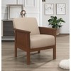 NicBex Polyester Accent Chair,Upholstered Living Room Chairs with Mid-Height Back and Wooden Arms,Modern Armchair,Club Chairs for Living Room,Brown - 4 of 4