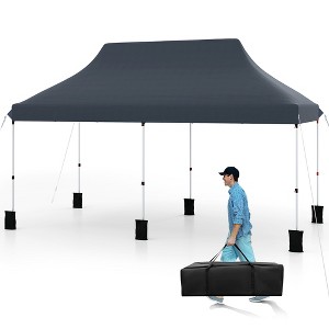 Tangkula 10 x 20FT Pop-up Canopy Tent Folding Instant Sun Shelter w/ 3 Adjustable Heights - 1 of 4
