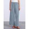 INSPIRE CHIC Women's Casual Drawstring Stripe Wide Leg High Waist Cotton Loose Pants - 2 of 4