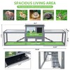 Sandinrayli 94-in Indoor & Outdoor Wooden Rabbit Hutch - 3 of 4