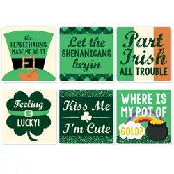 Big Dot of Happiness St. Patrick's Day - Funny Saint Patty's Day Party Decorations - Drink Coasters - Set of 6