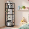 Rotating Bookcase - 4-Tier Corner Shelf for Small Spaces, 54" Tall Spinning Organizer with Industrial Metal Frame 360° Narrow Swivel Bookshelves - 4 of 4