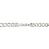 Black Bow Jewelry Mens 8mm Sterling Silver Hollow Flat Open Curb Chain Necklace - 4 of 4