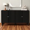 58" Modern Four-Door Sideboard with Wavy Pattern Doors, Cylindrical Legs & Metal Handles, Adjustable Storage for Living Room, Entryway - 2 of 4