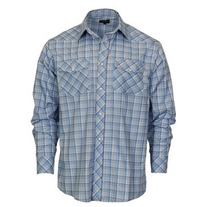 Gioberti Men's Western Plaid Long Sleeve Shirt with Pearl Snap-on - 1 of 3