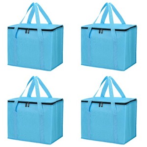Unique Bargains Non-Woven Fabric Thermal Insulated Cool Warm Reusable Food Storage Bags 4 Pcs - 1 of 4