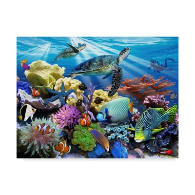 Howard Robinson Reef Turtles Canvas Art in Blue and Green